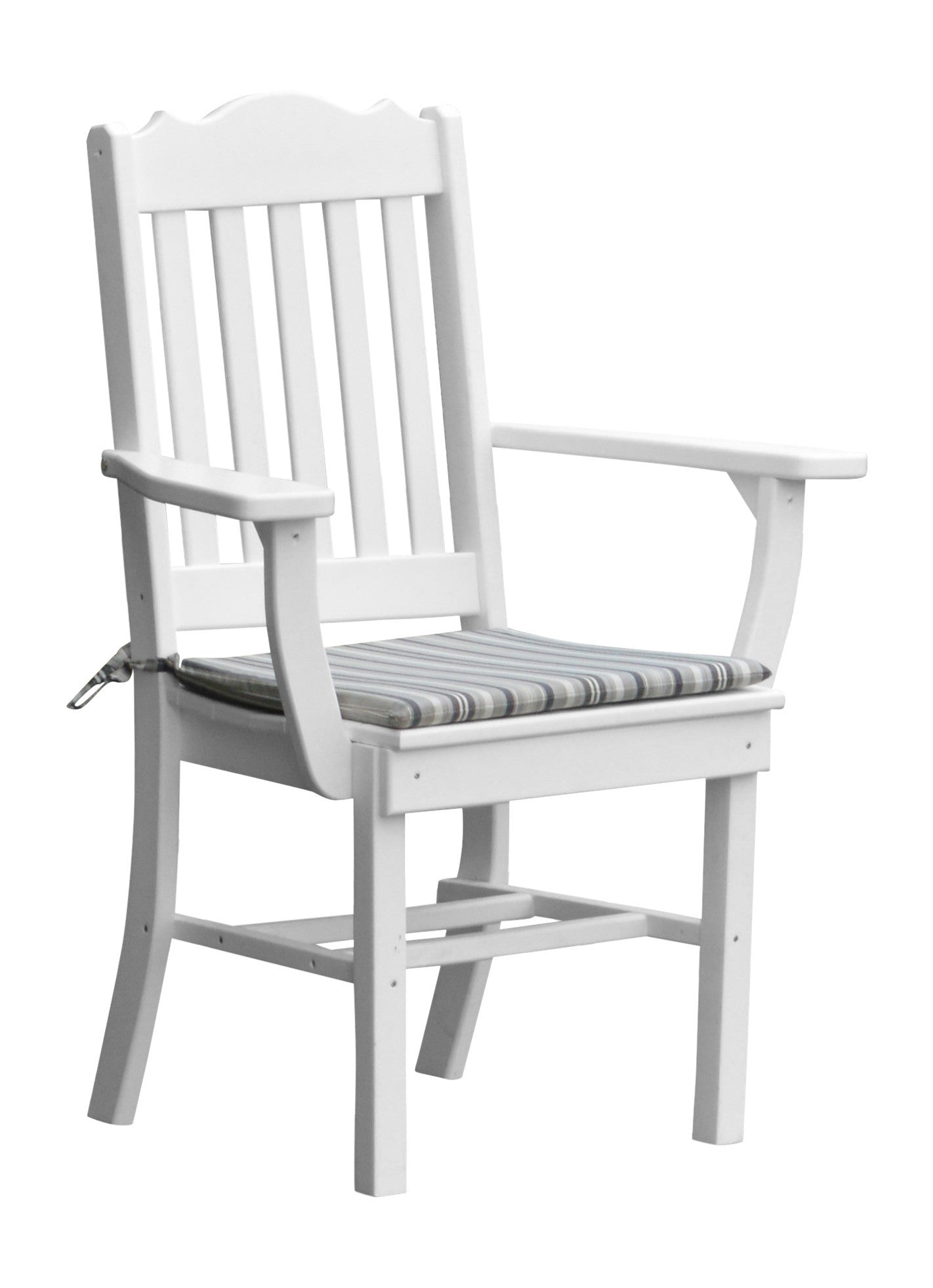 A&L Furniture Company Recycled Plastic Royal Dining Chair w/ Arms - White
