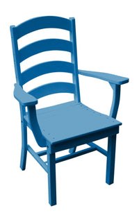 A&L Furniture Company Recycled Plastic Ladderback Dining Chair w/ Arms - Blue