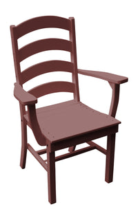 A&L Furniture Company Recycled Plastic Ladderback Dining Chair w/ Arms - Cherrywood