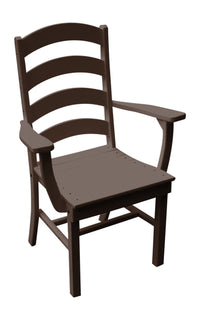 A&L Furniture Company Recycled Plastic Ladderback Dining Chair w/ Arms - Tudor Brown