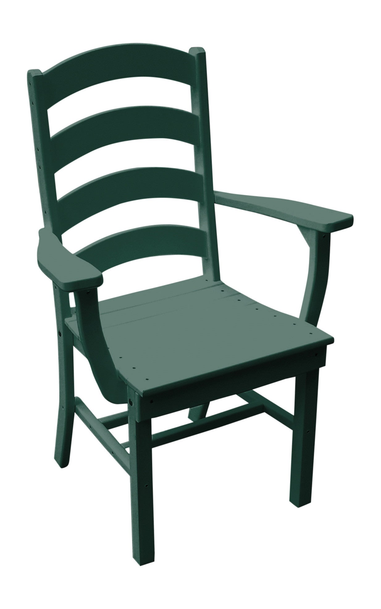 A&L Furniture Company Recycled Plastic Ladderback Dining Chair w/ Arms - Turf Green