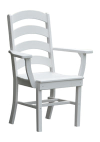 A&L Furniture Company Recycled Plastic Ladderback Dining Chair w/ Arms - White