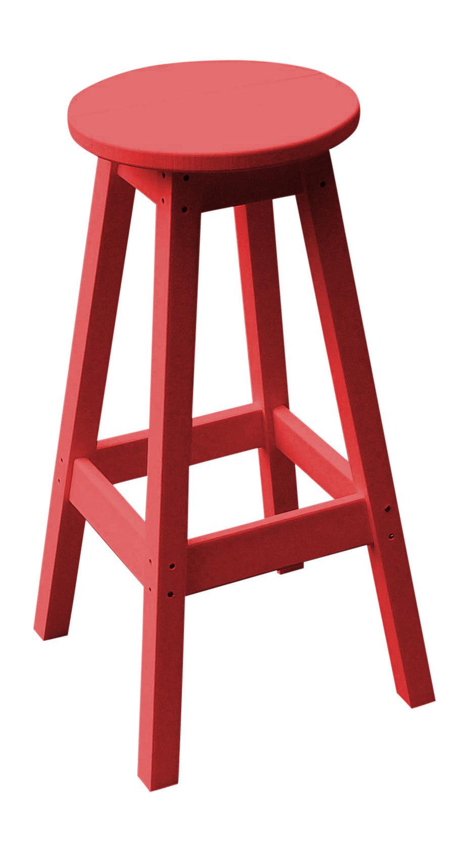 A&L Furniture Recycled Plastic Bar Stool - Bright Red