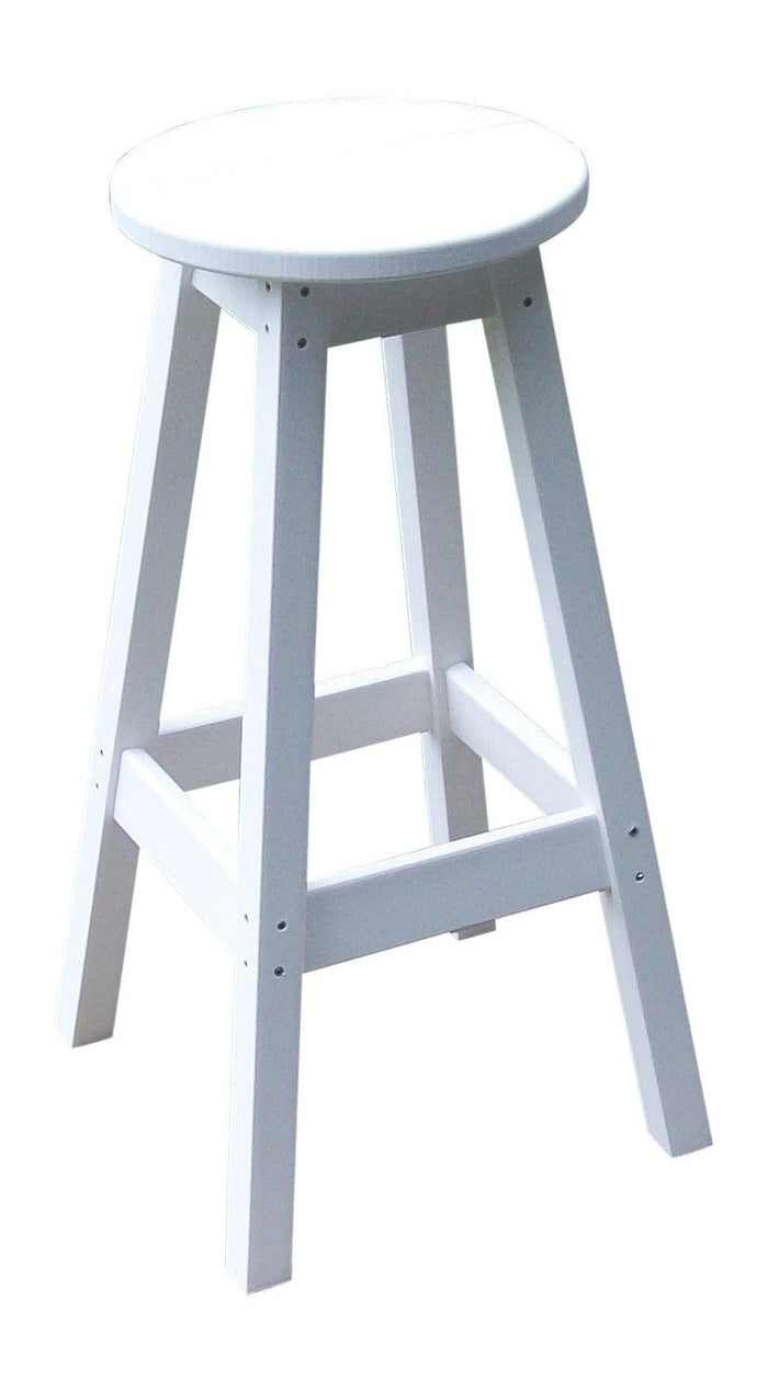 A&L Furniture Recycled Plastic Bar Stool - White