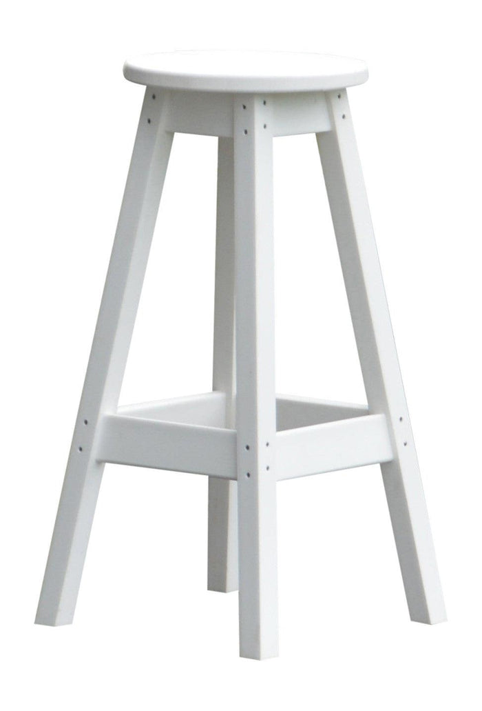 A&L Furniture Recycled Plastic Bar Stool - White
