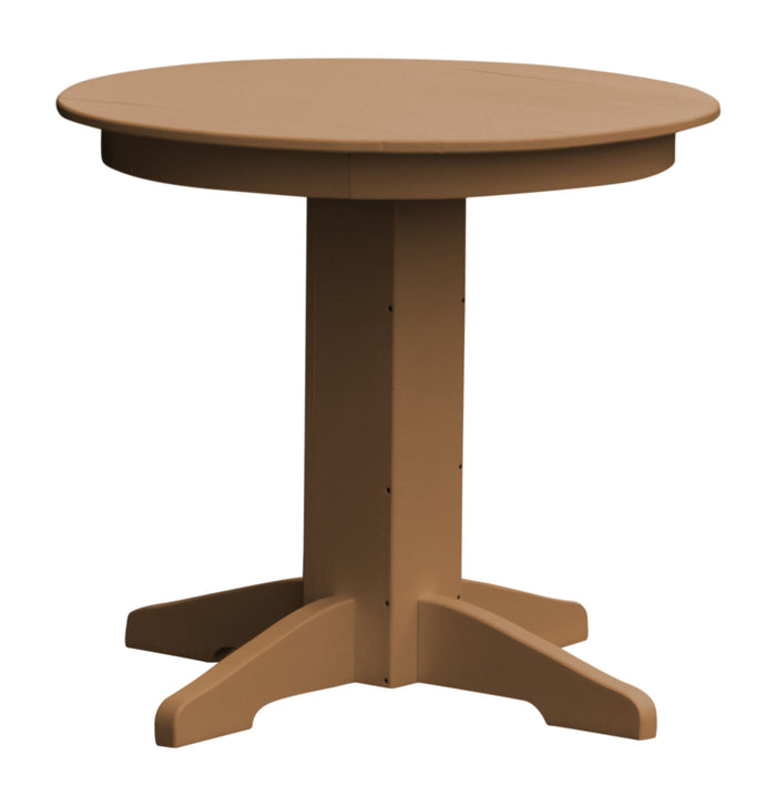 A&L Furniture Recycled Plastic 33" Round Dining Table - Cedar