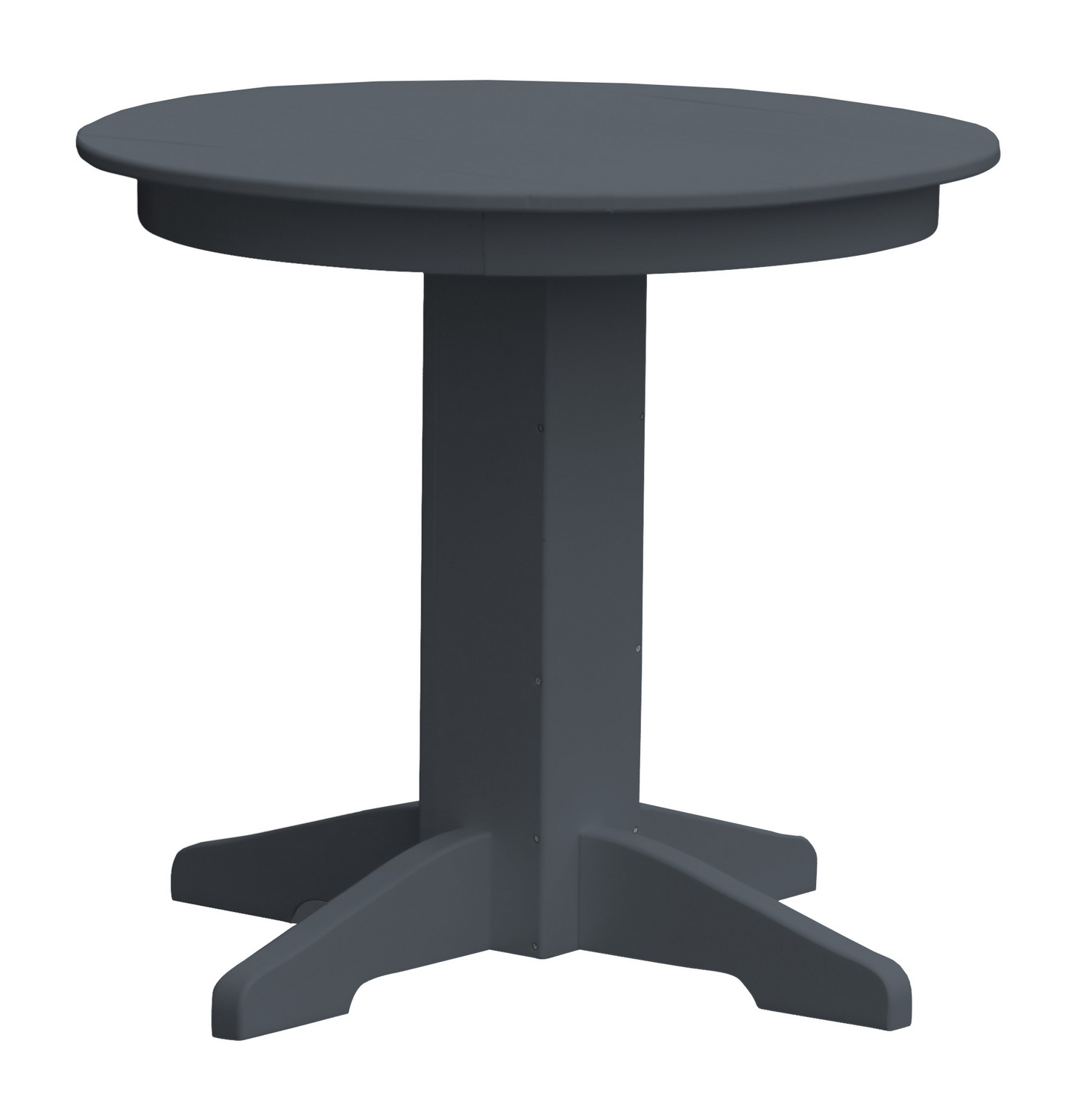 A&L Furniture Recycled Plastic 33" Round Dining Table - Dark Gray