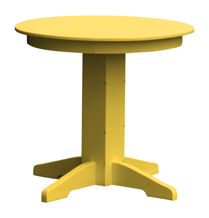 A&L Furniture Recycled Plastic 33" Round Dining Table - Lemon Yellow