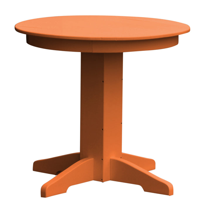 A&L Furniture Recycled Plastic 33" Round Dining Table - Orange
