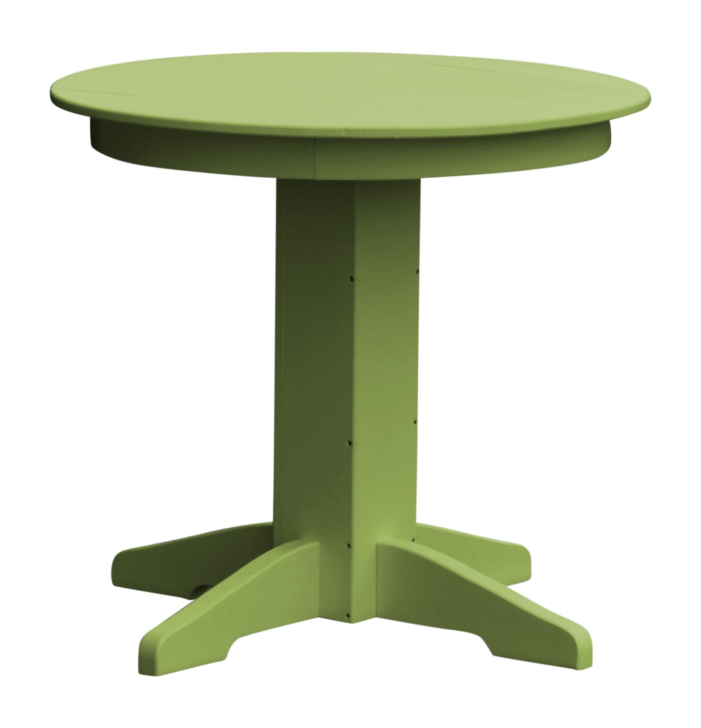 A&L Furniture Recycled Plastic 33" Round Dining Table - Tropical Lime