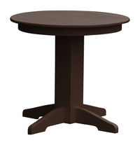 A&L Furniture Recycled Plastic 33" Round Dining Table - Tudor Brown