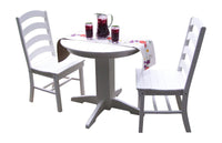 A&L Furniture Recycled Plastic 3 Piece Round Dining Table Set - White