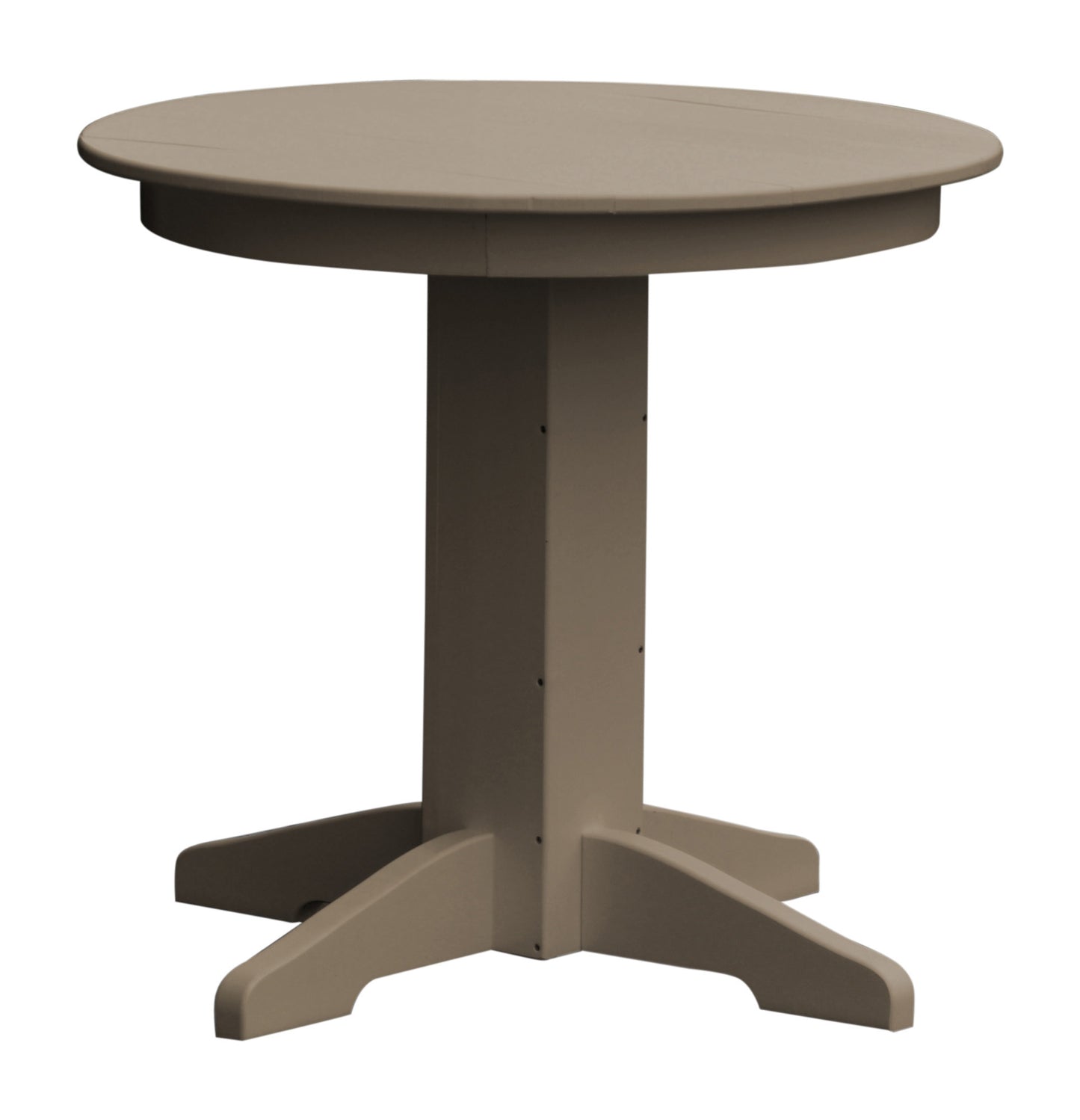 A&L Furniture Recycled Plastic 33" Round Dining Table - Weatheredwood