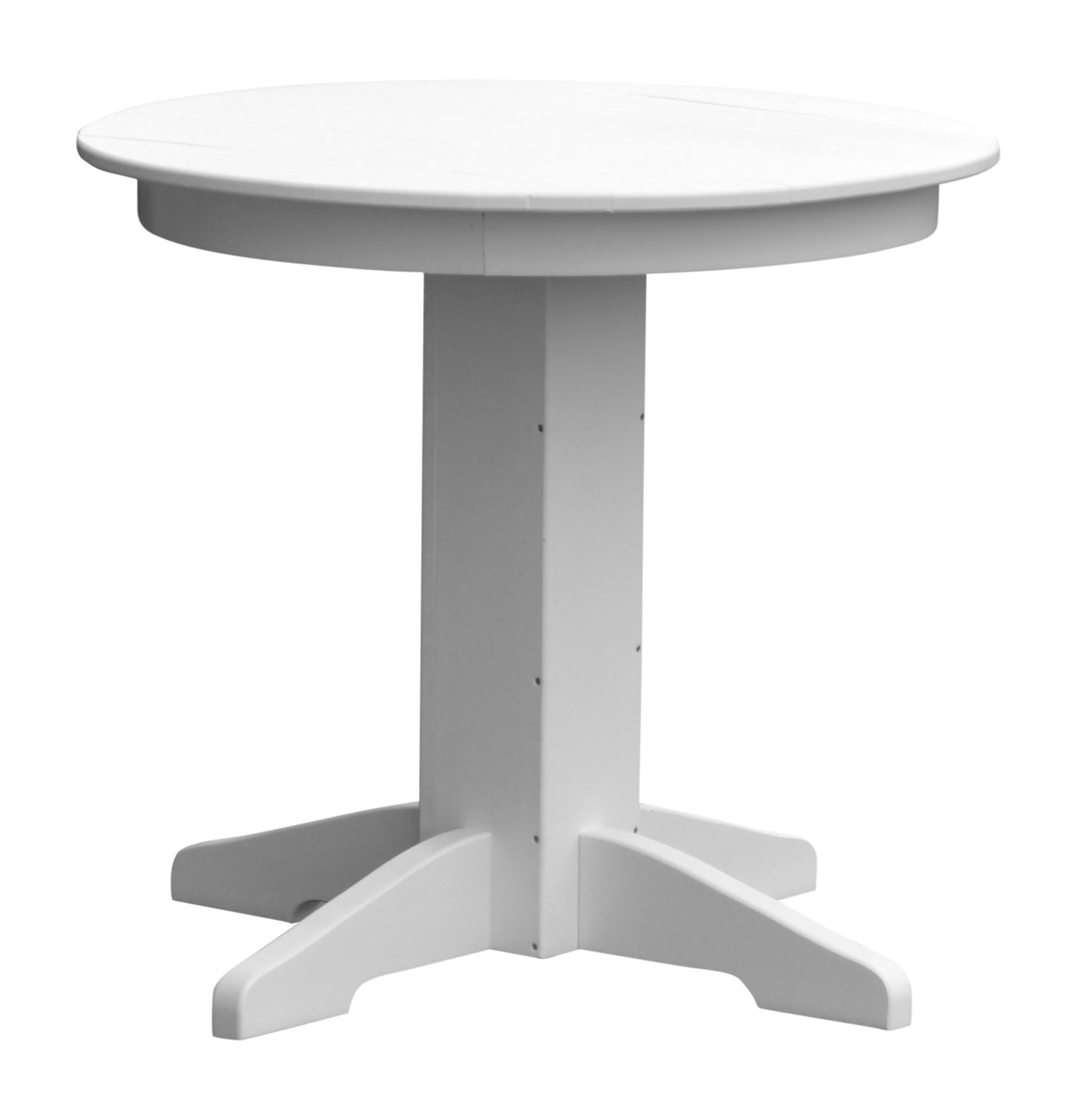 A&L Furniture Recycled Plastic 33" Round Dining Table - White