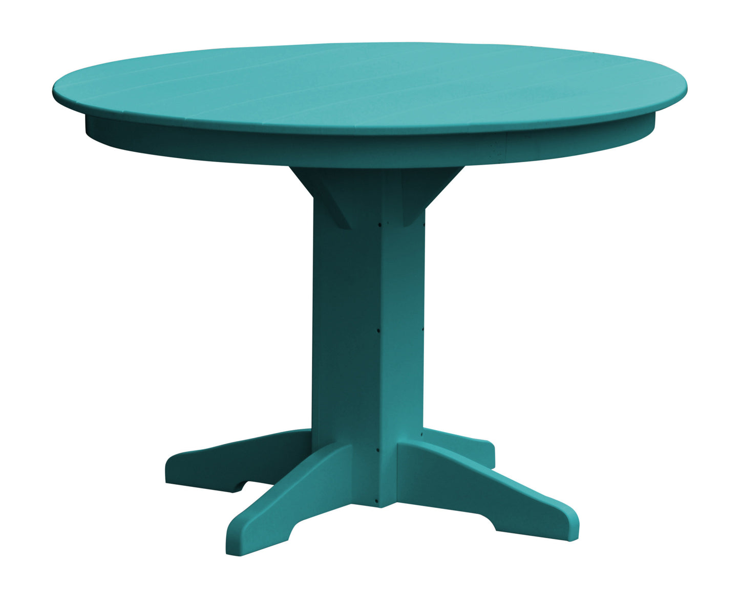 A&L Furniture Recycled Plastic 44" Round Dining Table - Aruba Blue
