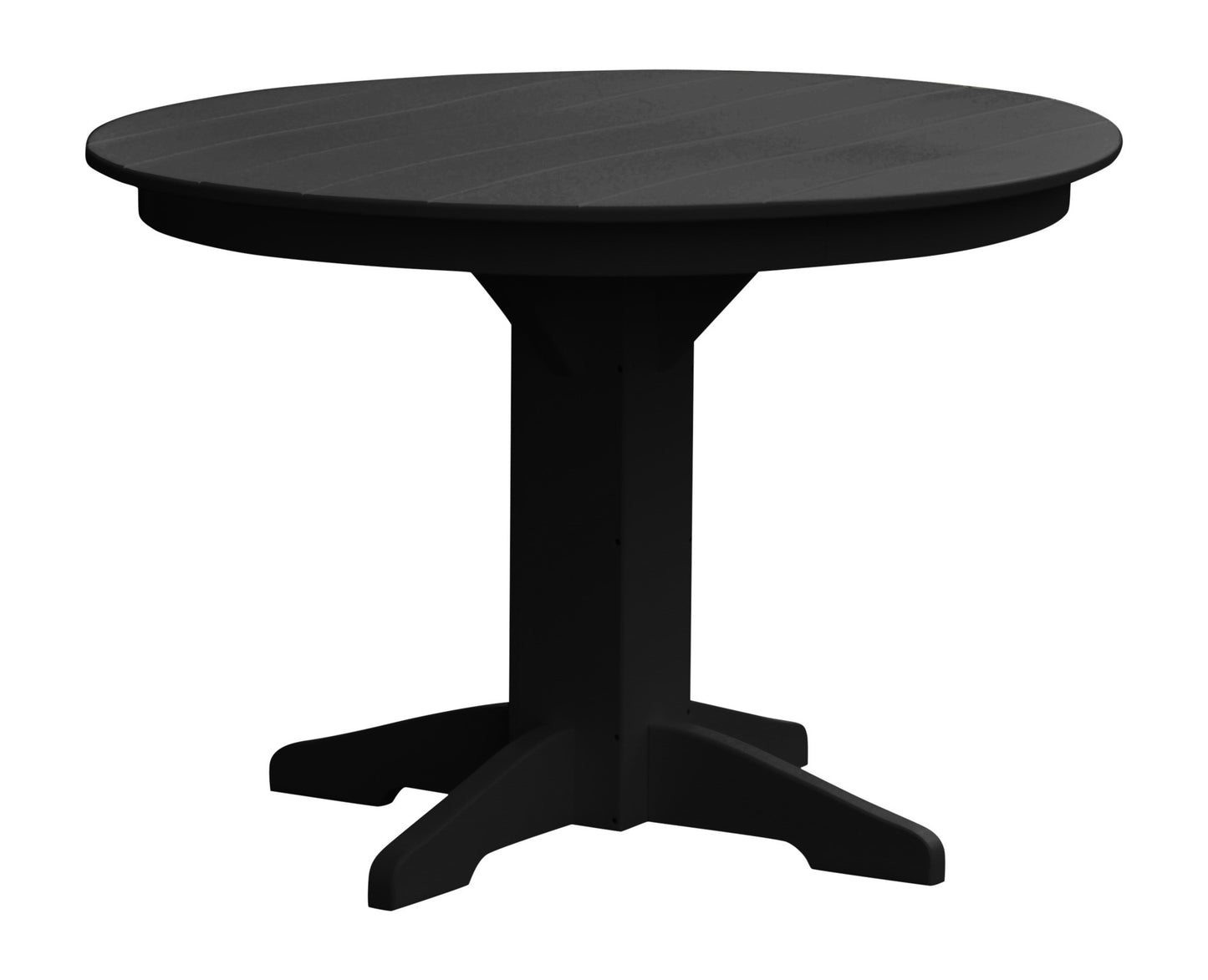 A&L Furniture Recycled Plastic 44" Round Dining Table - Black