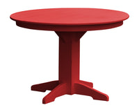 A&L Furniture Recycled Plastic 44" Round Dining Table - Bright Red