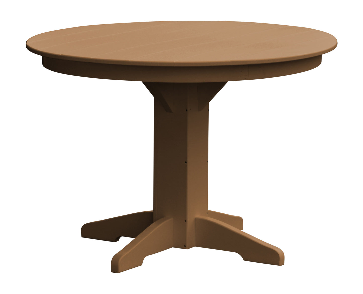 A&L Furniture Recycled Plastic 44" Round Dining Table - Cedar