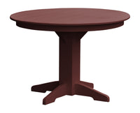A&L Furniture Recycled Plastic 44" Round Dining Table - Cherrywood