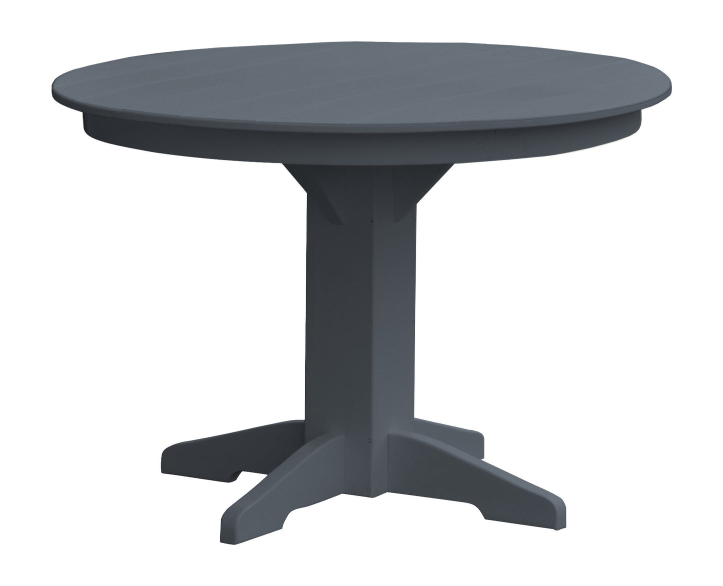 A&L Furniture Recycled Plastic 44" Round Dining Table - Dark Gray