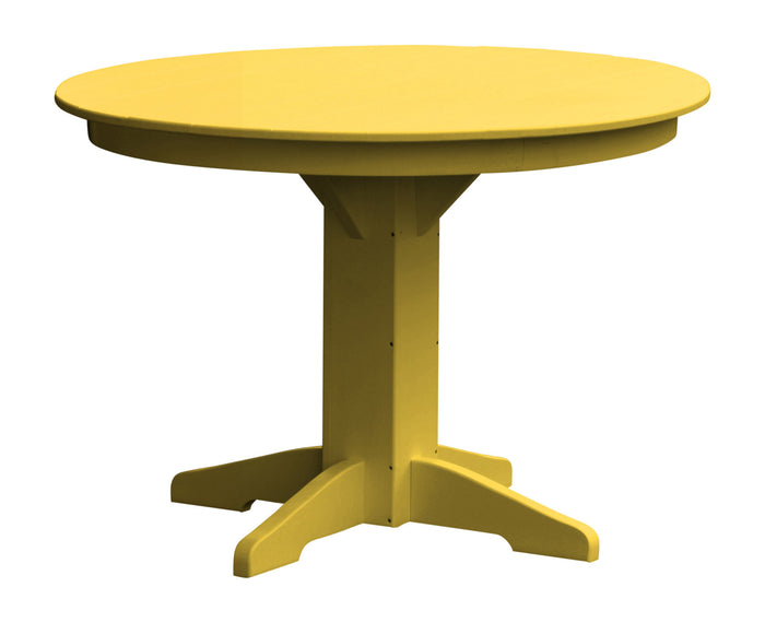A&L Furniture Recycled Plastic 44" Round Dining Table - Lemon Yellow