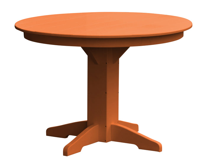 A&L Furniture Recycled Plastic 44" Round Dining Table - Orange
