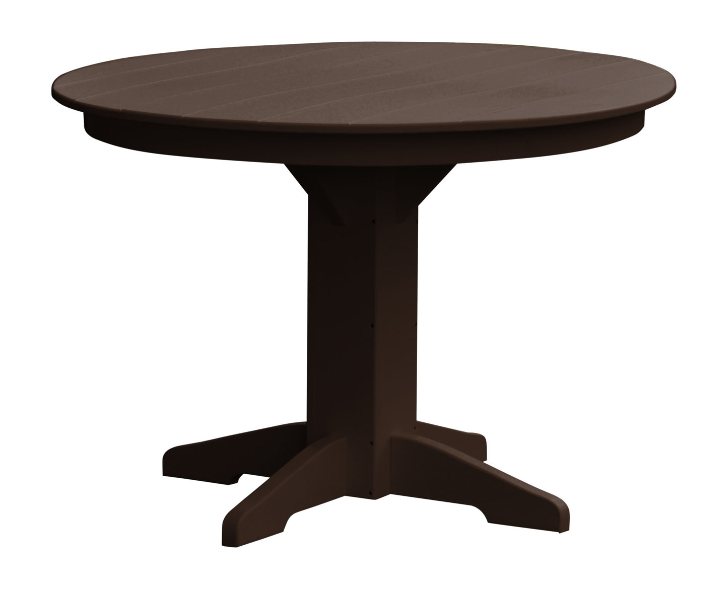 A&L Furniture Recycled Plastic 44" Round Dining Table - Tudor Brown