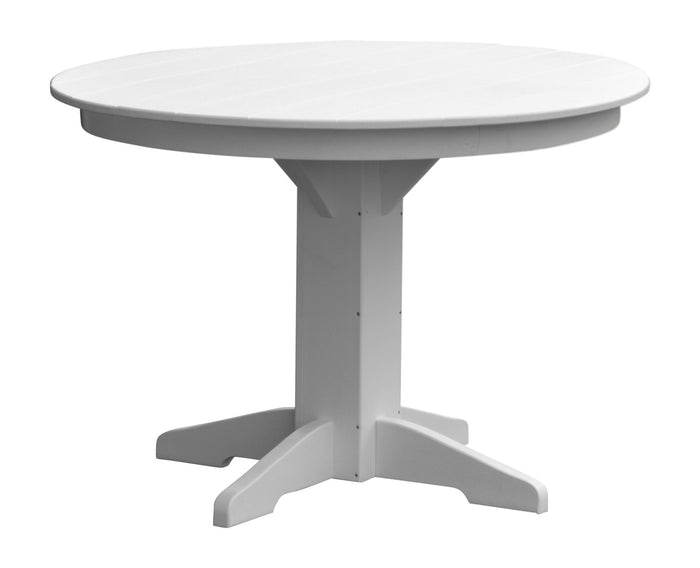 A&L Furniture Recycled Plastic 44" Round Dining Table - White