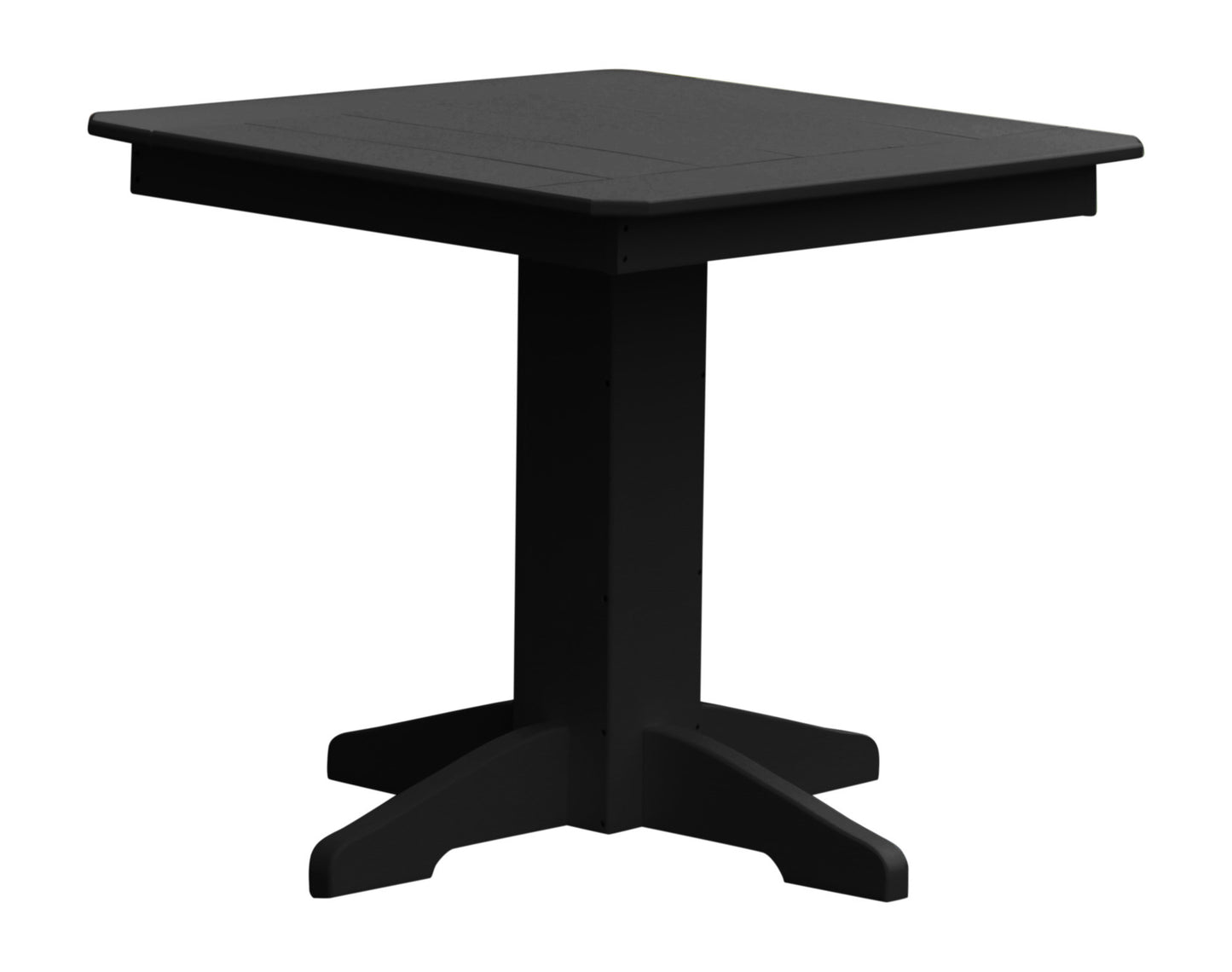 A&L Furniture Recycled Plastic 33" Square Dining Table - Black