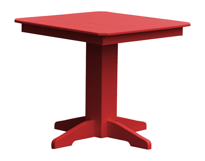 A&L Furniture Recycled Plastic 33" Square Dining Table - Bright Red