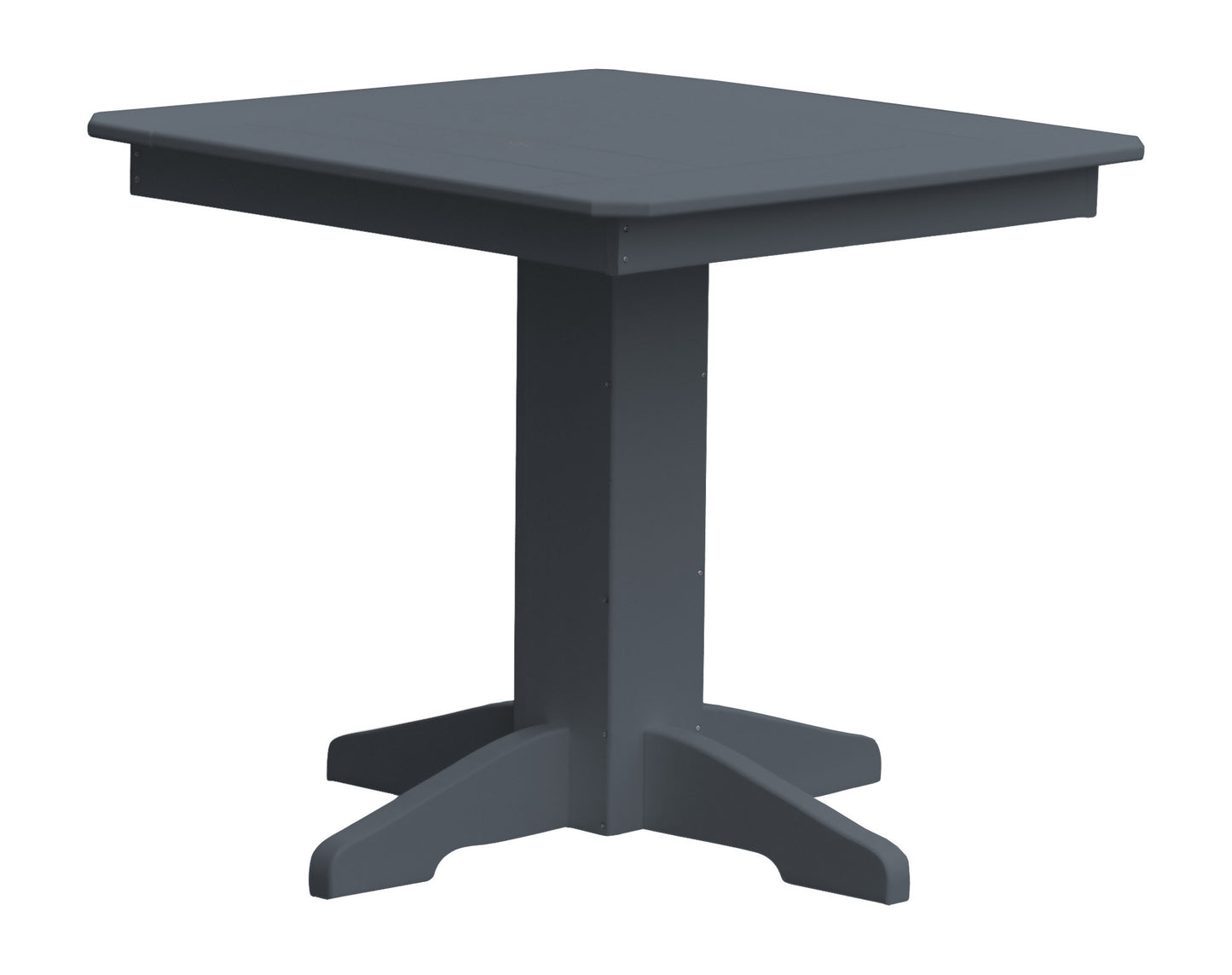 A&L Furniture Recycled Plastic 33" Square Dining Table - Dark Gray