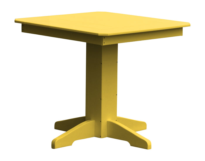 A&L Furniture Recycled Plastic 33" Square Dining Table - Lemon Yellow