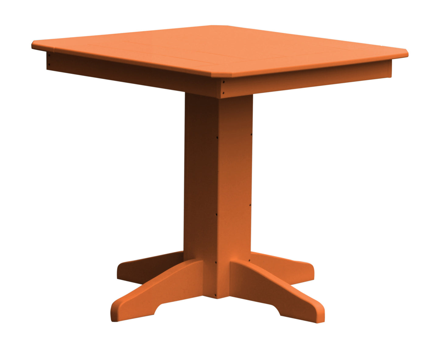 A&L Furniture Recycled Plastic 33" Square Dining Table - Orange