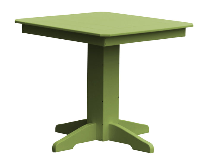 A&L Furniture Recycled Plastic 33" Square Dining Table - Tropical Lime