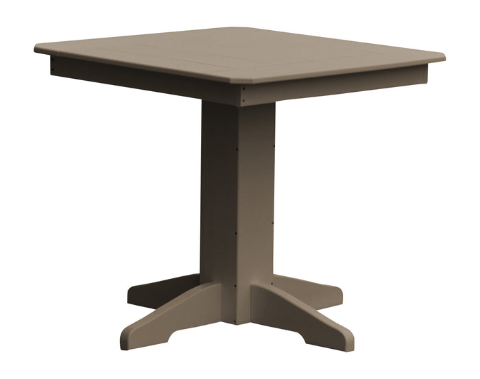 A&L Furniture Recycled Plastic 33" Square Dining Table - Weatheredwood