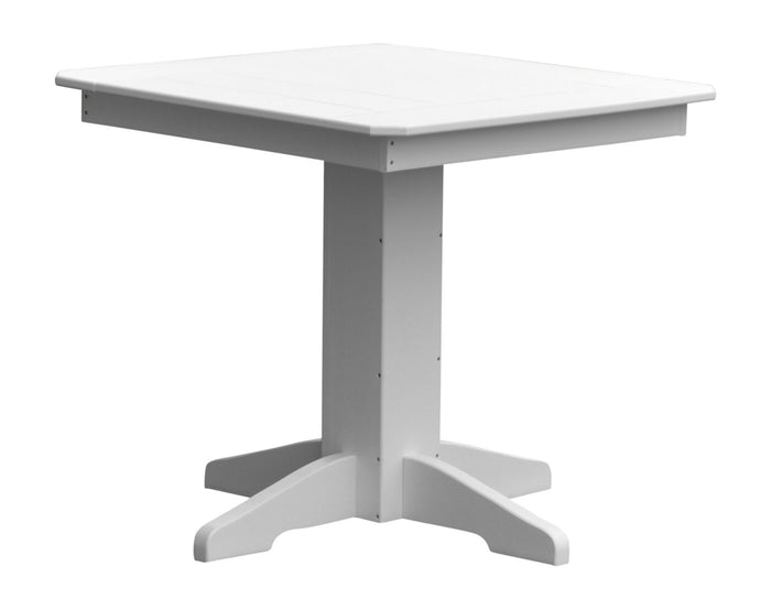 A&L Furniture Recycled Plastic 33" Square Dining Table - White