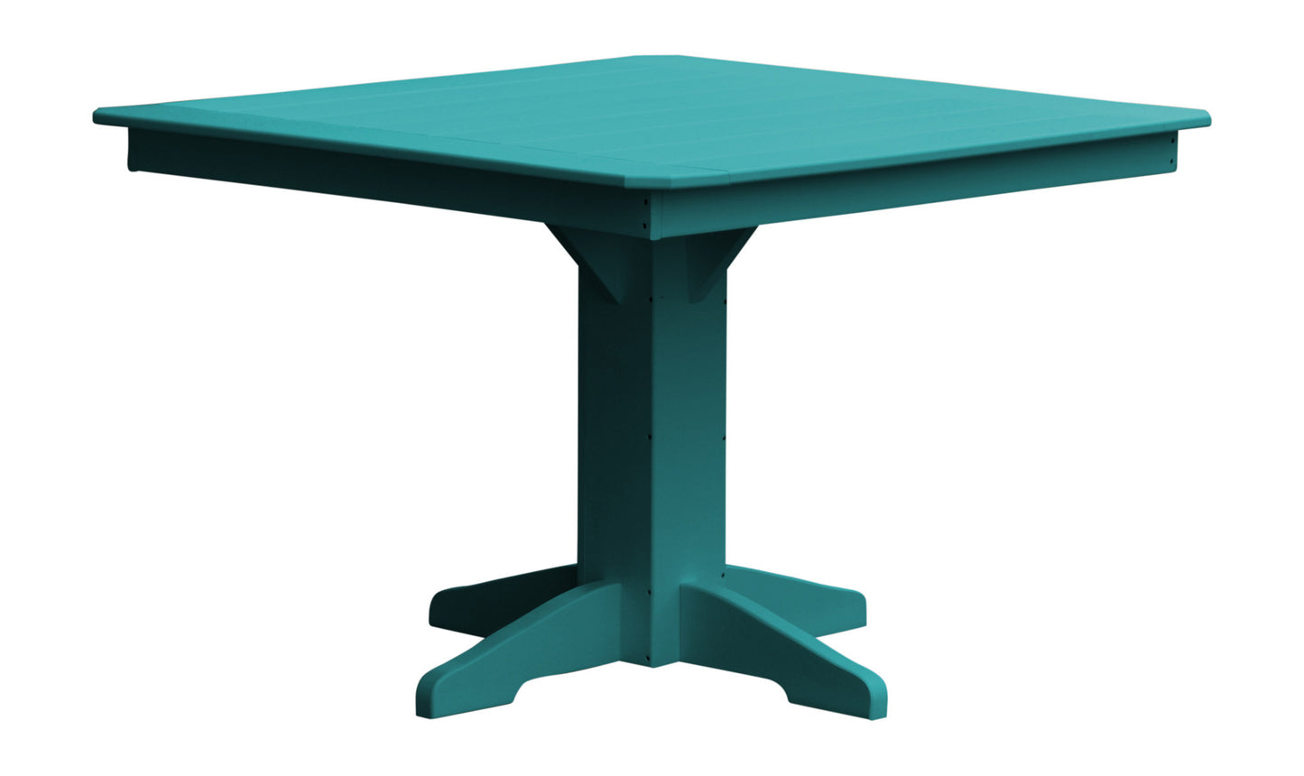 A&L Furniture Recycled Plastic 44" Square Dining Table - Aruba Blue