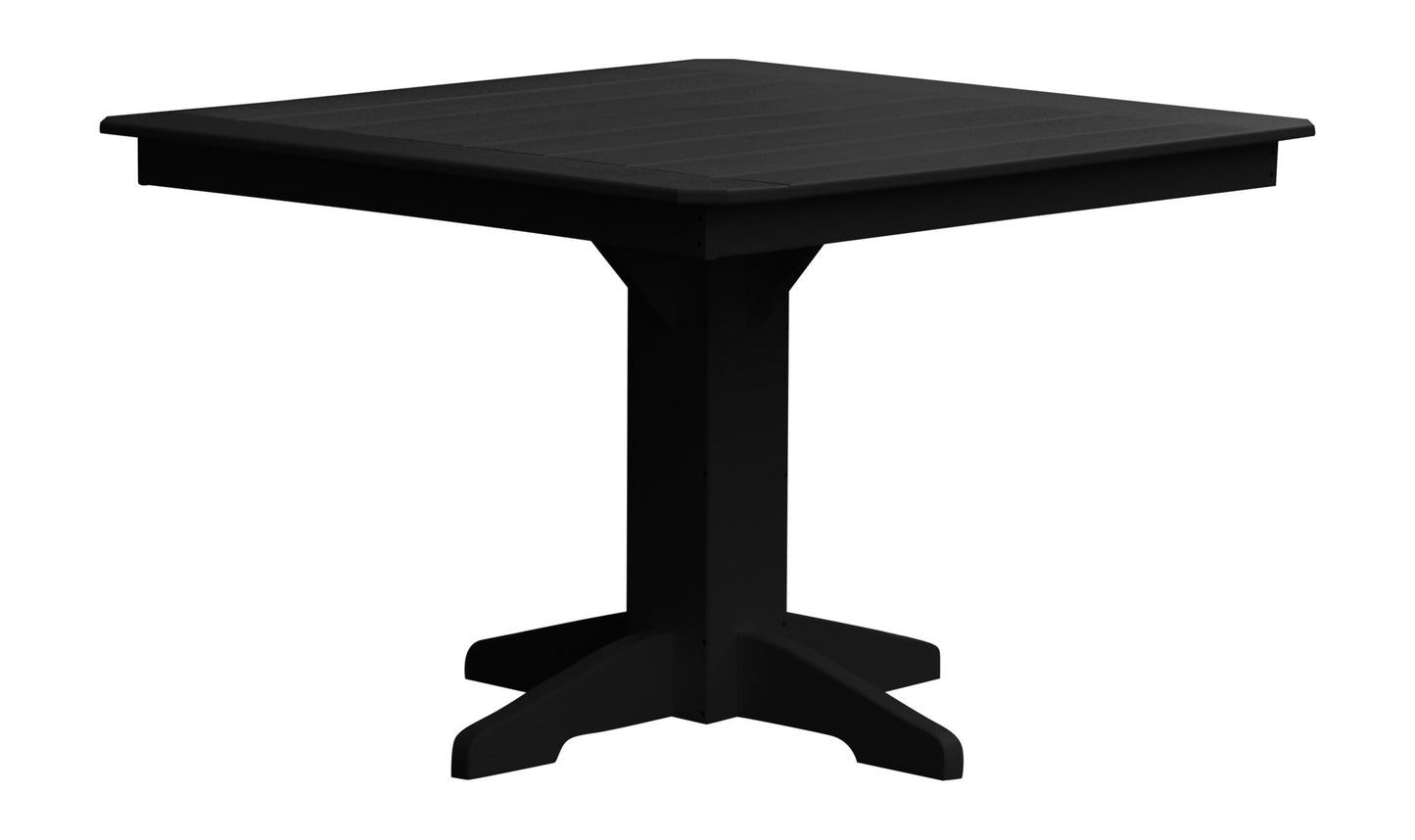 A&L Furniture Recycled Plastic 44" Square Dining Table - Black