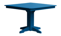 A&L Furniture Recycled Plastic 44" Square Dining Table - Blue