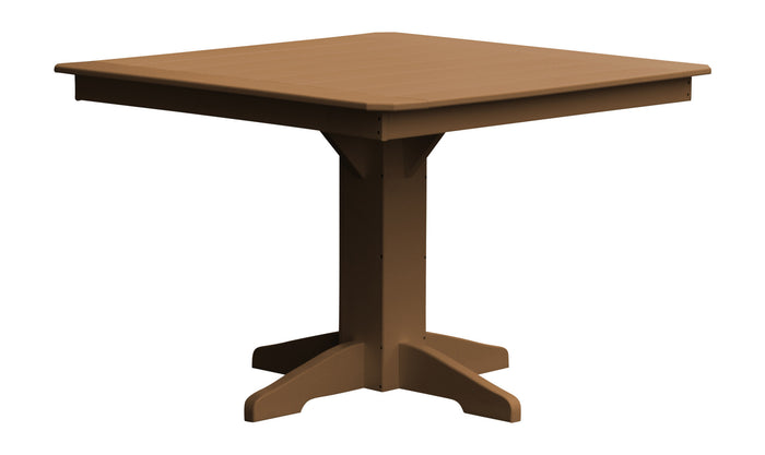 A&L Furniture Recycled Plastic 44" Square Dining Table - Cedar