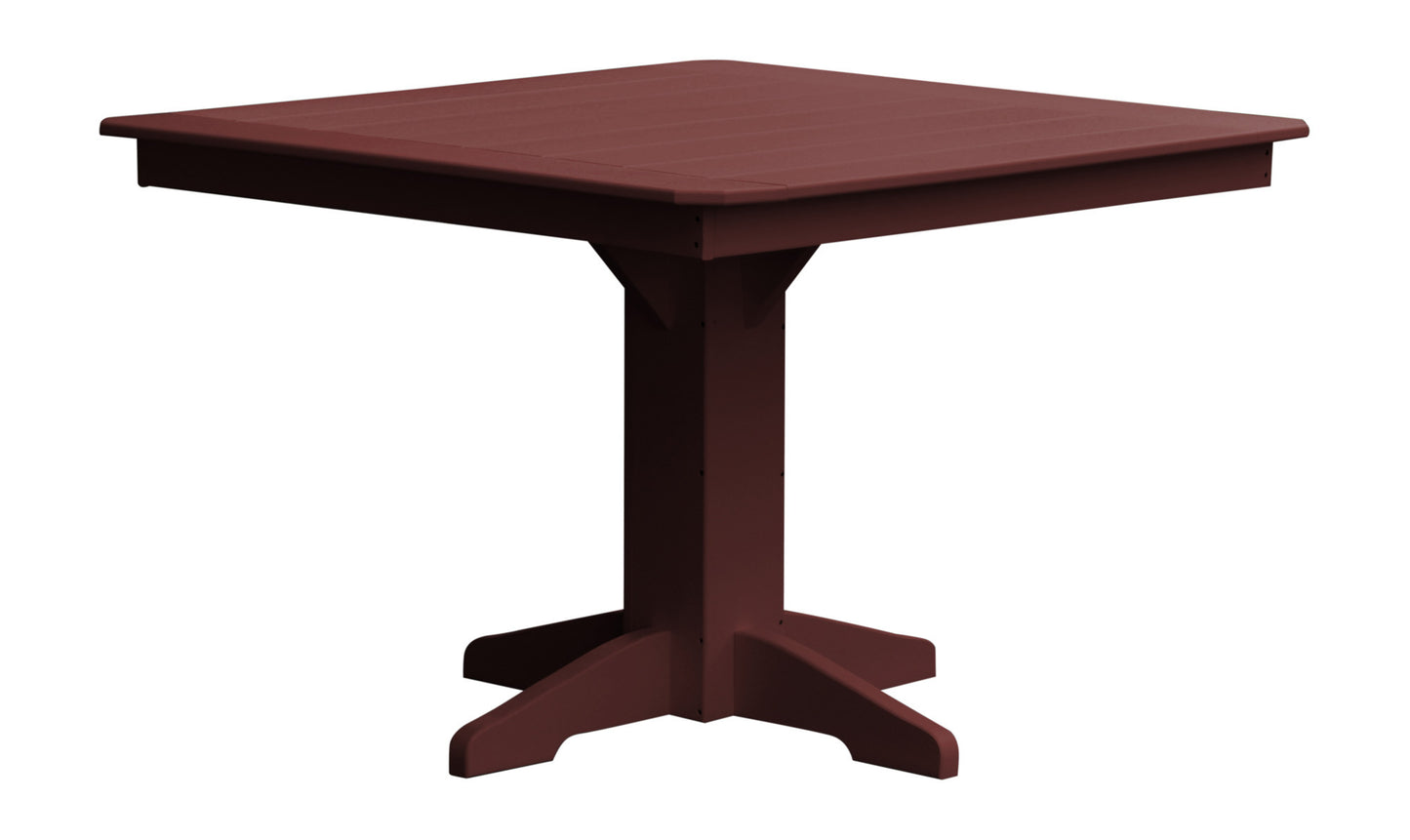 A&L Furniture Recycled Plastic 44" Square Dining Table - Cherrywood