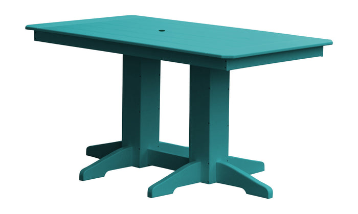 A&L Furniture Company Recycled Plastic 5' Dining Table - Aruba Blue