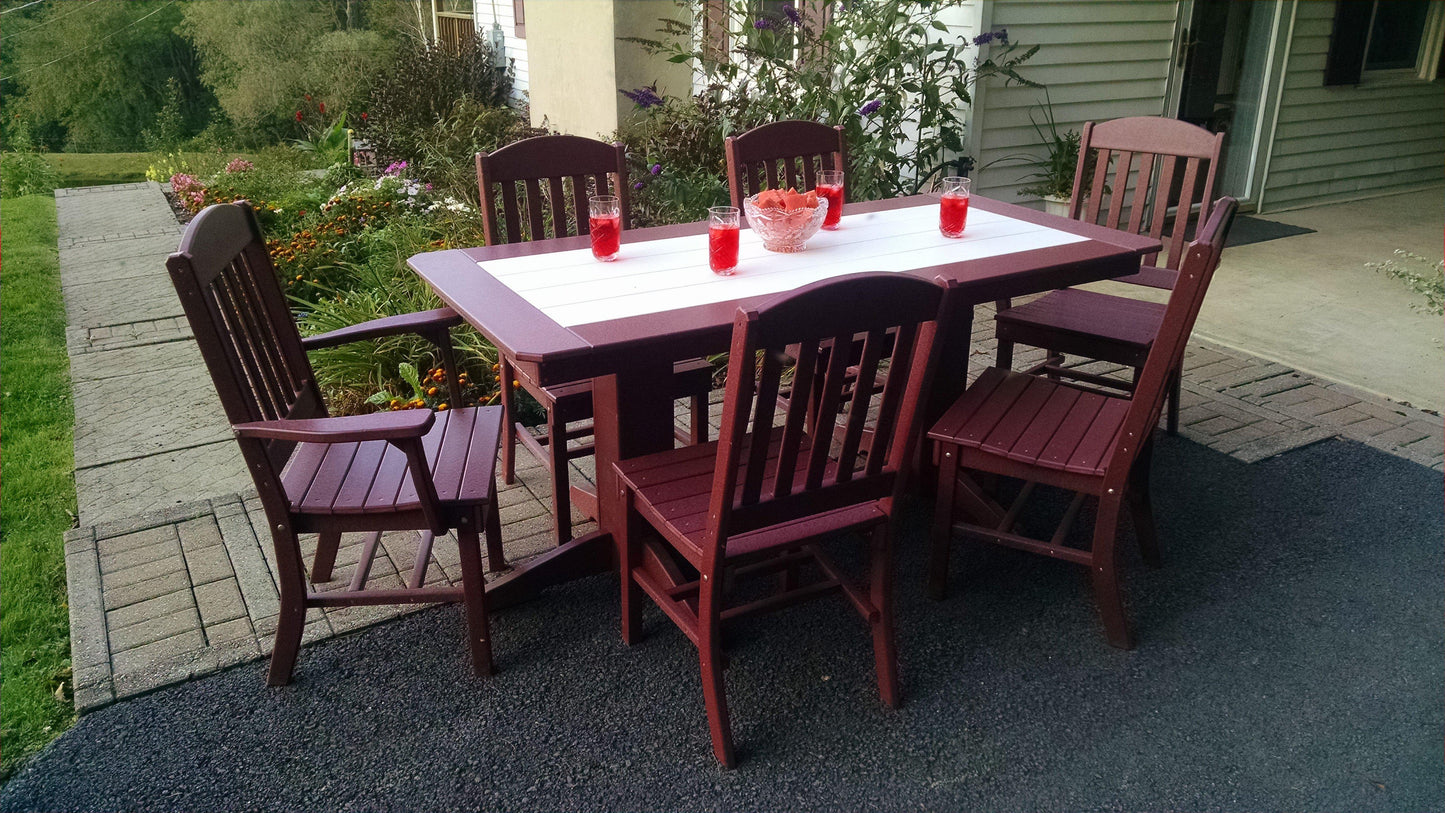 A&L Furniture Recycled Plastic 7 Piece Classic Dining Set - Cherrywood