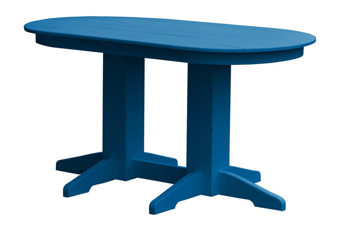 A&L Furniture Company Recycled Plastic 5' Oval Dining Table - Blue