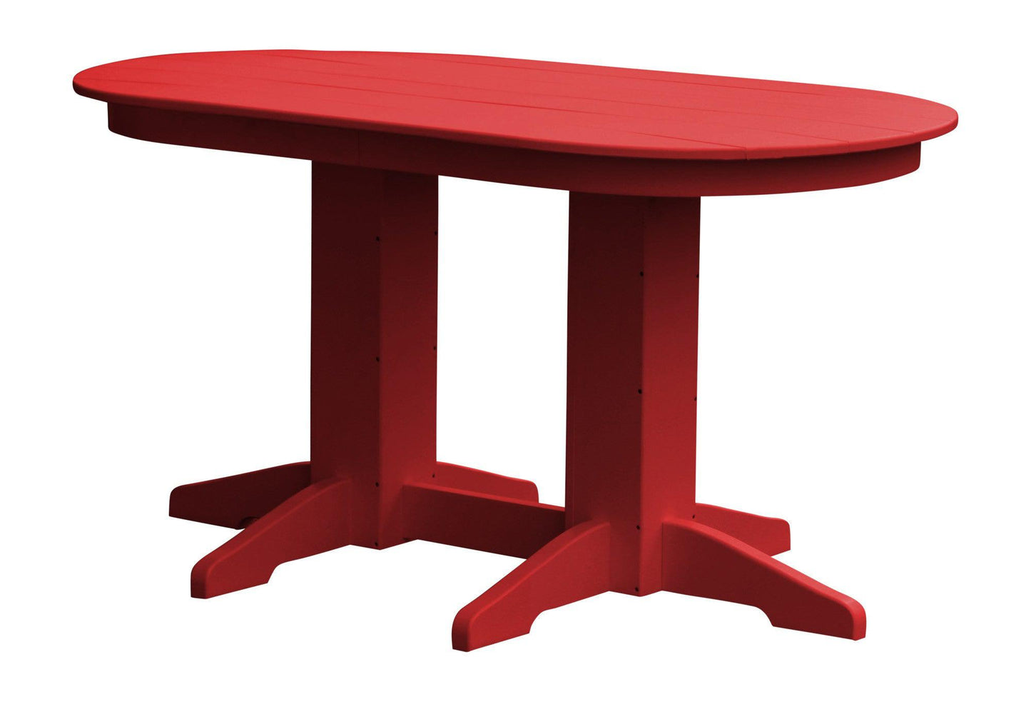A&L Furniture Company Recycled Plastic 5' Oval Dining Table - Bright Red
