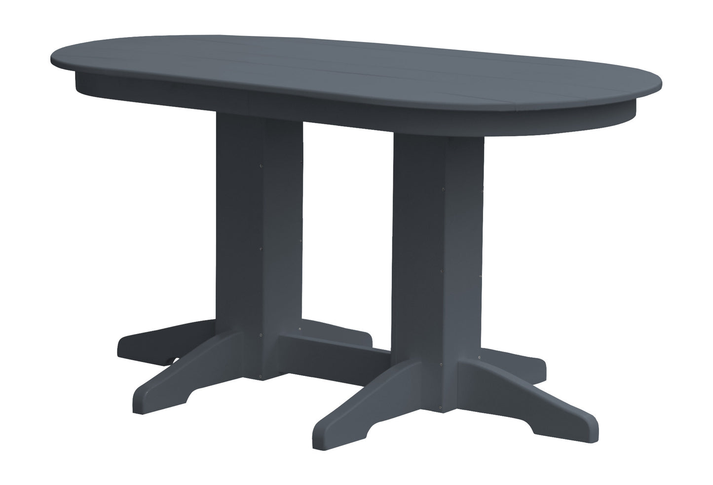 A&L Furniture Company Recycled Plastic 5' Oval Dining Table - Dark Gray