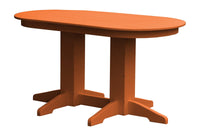 A&L Furniture Company Recycled Plastic 5' Oval Dining Table - Orange