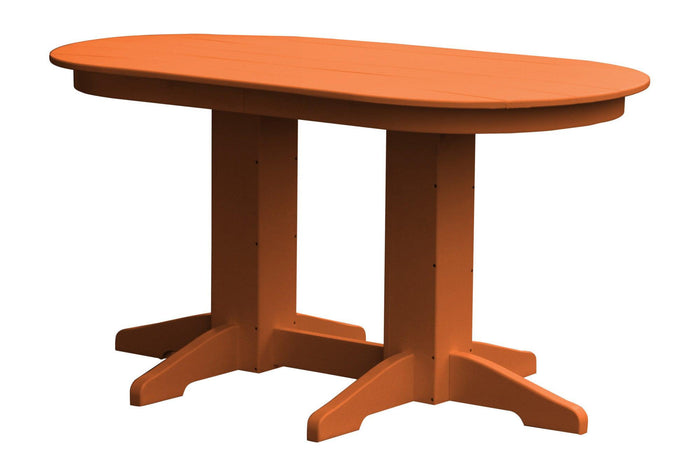 A&L Furniture Company Recycled Plastic 5' Oval Dining Table - Orange