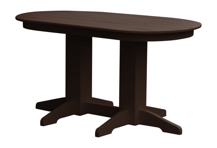 A&L Furniture Company Recycled Plastic 5' Oval Dining Table - Tudor Brown