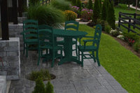 A&L Furniture Recycled Plastic 5ft Oval Dining Table with Ladderback Chairs 5 Piece Set - Turf Green